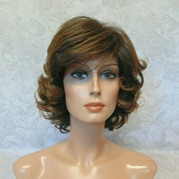 New Curly Brown/Auburn Tipped Heat Resistant Wig main image 4